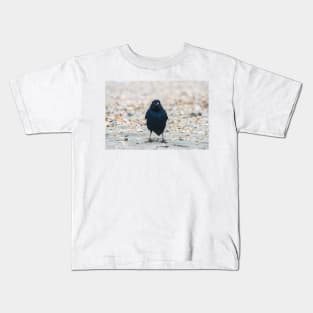 Boat-tailed Grackle at Beach Kids T-Shirt